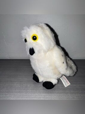Wild Republic 2011 Snow Owl Bird Sounds White Yellow Eyes 6” Stuffed Plush Toy
